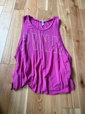 PINK Victoria's Secret Hot Pink Graphic Muscle Tank